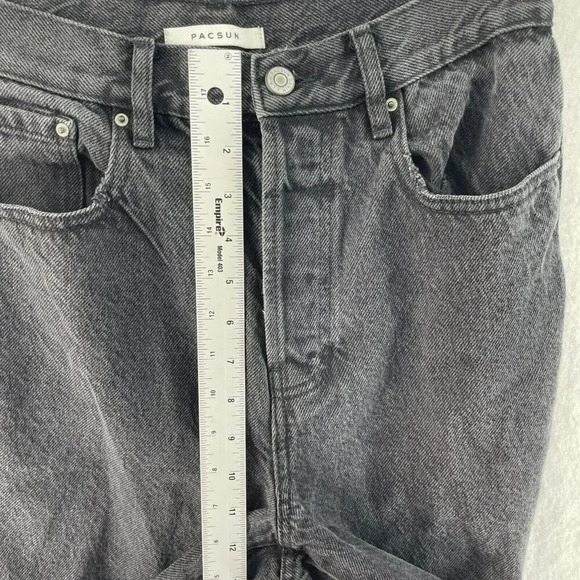 Pacsun Dad Jeans Joan Womens 27 Black Denim Pockets Straight Leg Distressed - Picture 4 of 10